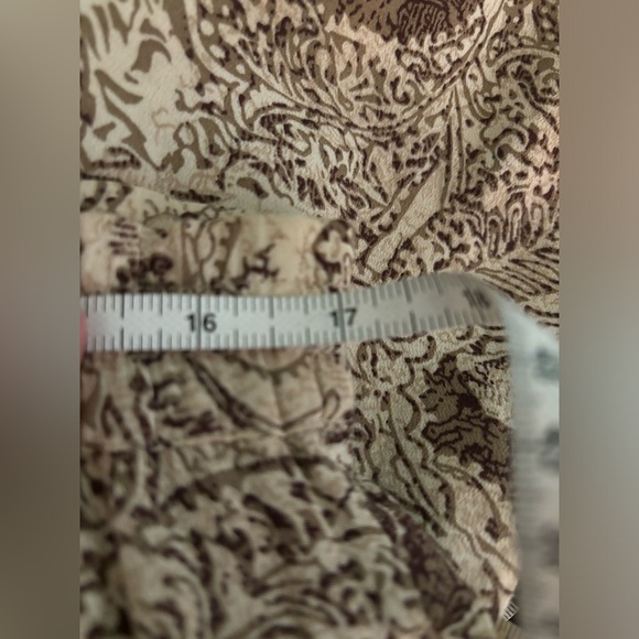 Vintage The Limited Womens Rayon High Waisted Wide Leg Tan Brown Pattern Pants M - Picture 8 of 11